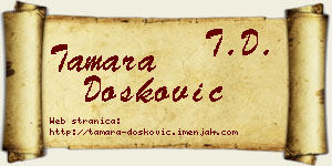 Tamara Dosković vizit kartica